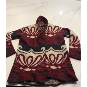 Women’s Free People Winters Day Berry Wool Blend Snap Front Cardigan M